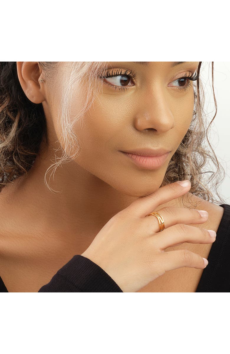 Sterling Forever 14K Gold Vermeil Layered Ring, Alternate, color, 