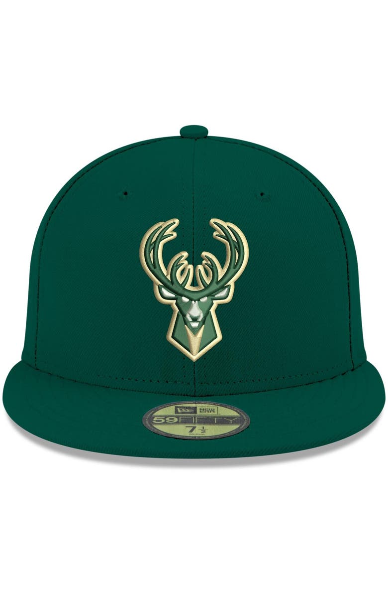 New Era Men's New Era Green Milwaukee Bucks Official Team Color 59FIFTY Fitted Hat, Alternate, color, 