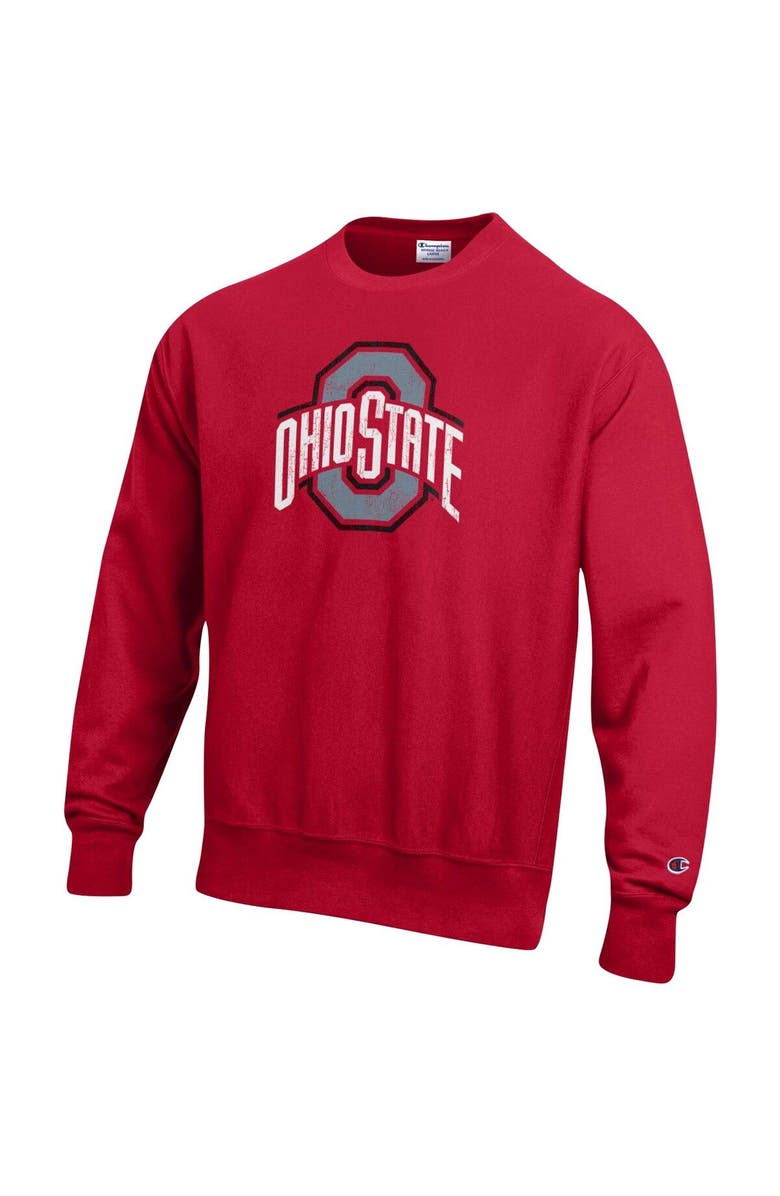 Champion Men's Champion Scarlet Ohio State Buckeyes Vault Logo Reverse Weave Pullover Sweatshirt, Alternate, color, 