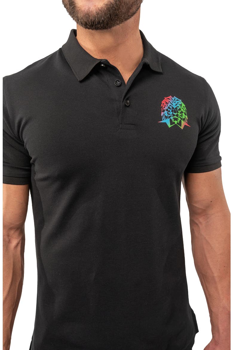 Cotton Graphic Polo, Alternate, color, BLACK