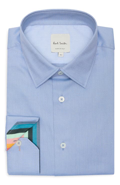 Tailored Fit Textured Cotton Dress Shirt (Regular & Big)