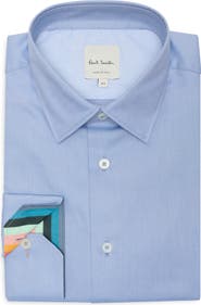 Paul Smith Tailored Fit Textured Cotton Dress Shirt