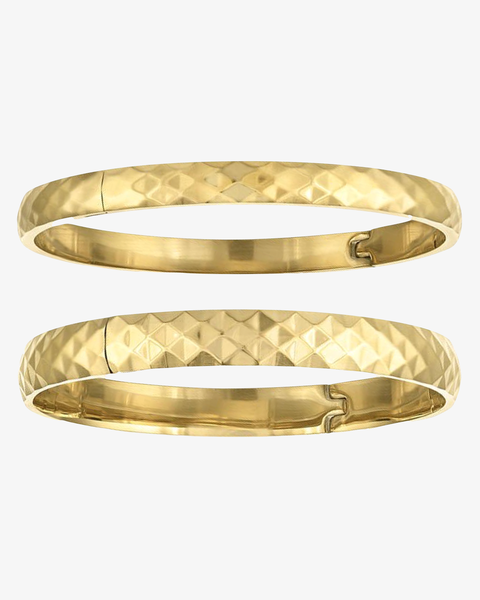 Diamond-cut Polished Bangle Set