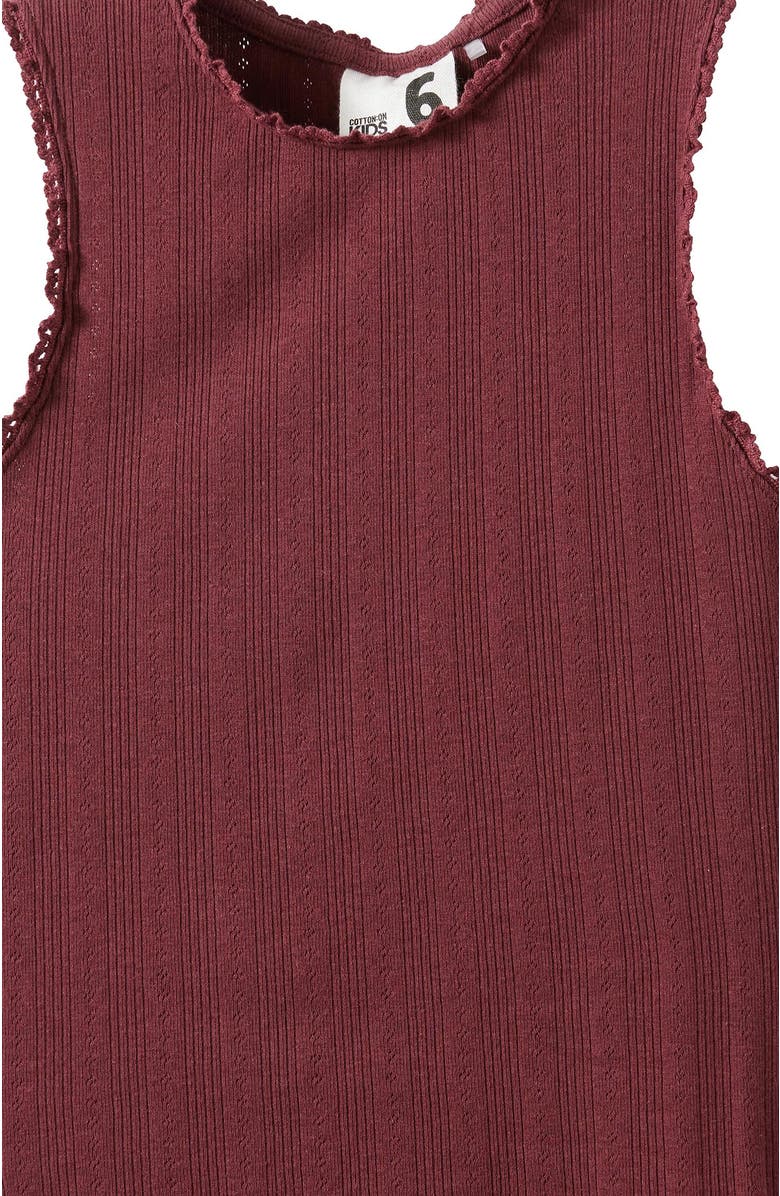 Cotton On Kids Kid's Fitted Essential Tank, Alternate, color, Bordeaux
