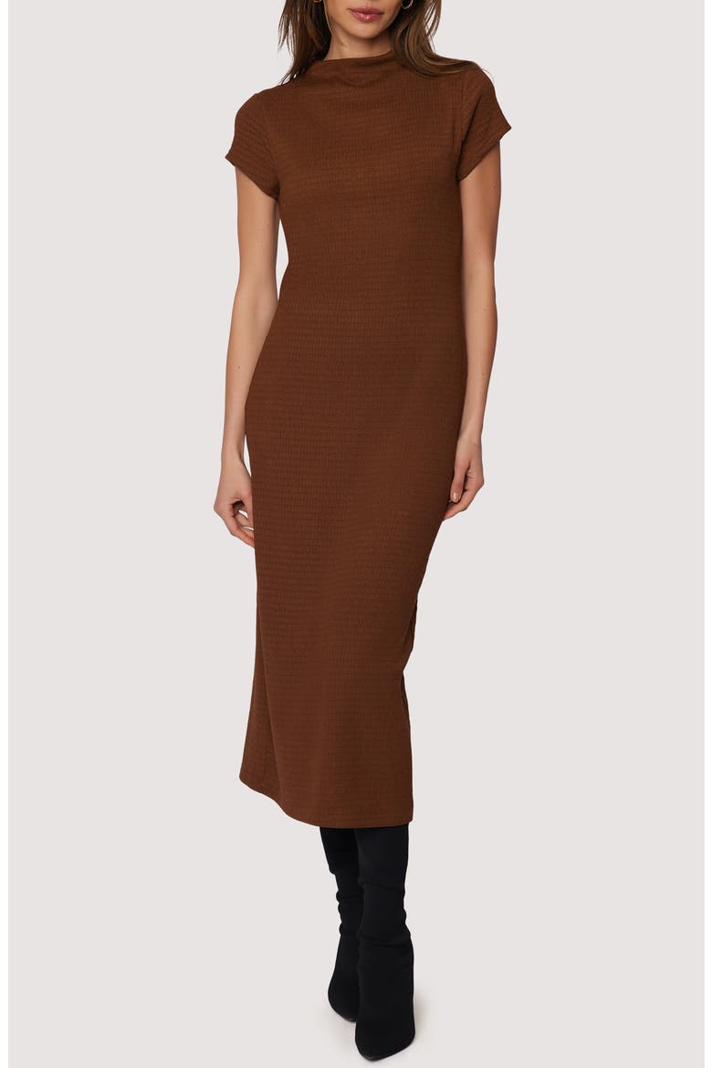 Eden's Serenade Midi Dress, Main, color, BROWN