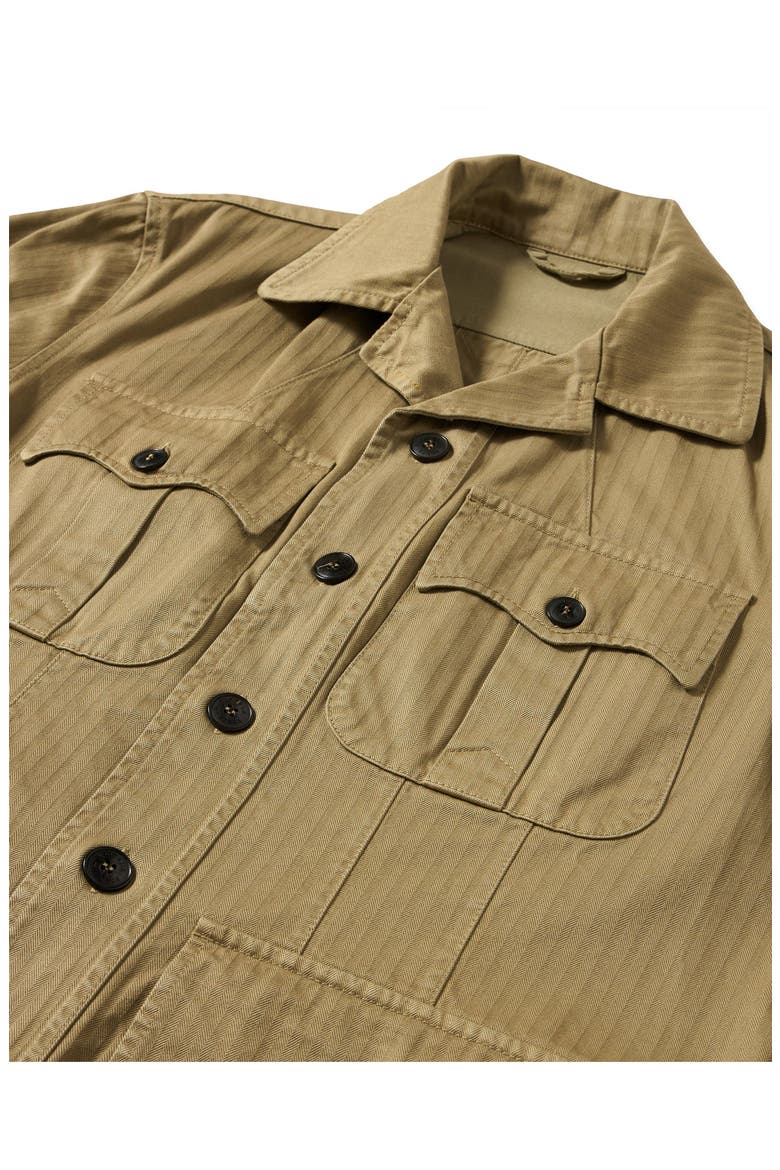 Clint Herringbone Cotton Sahariana Jacket, Alternate, color, OLIVE