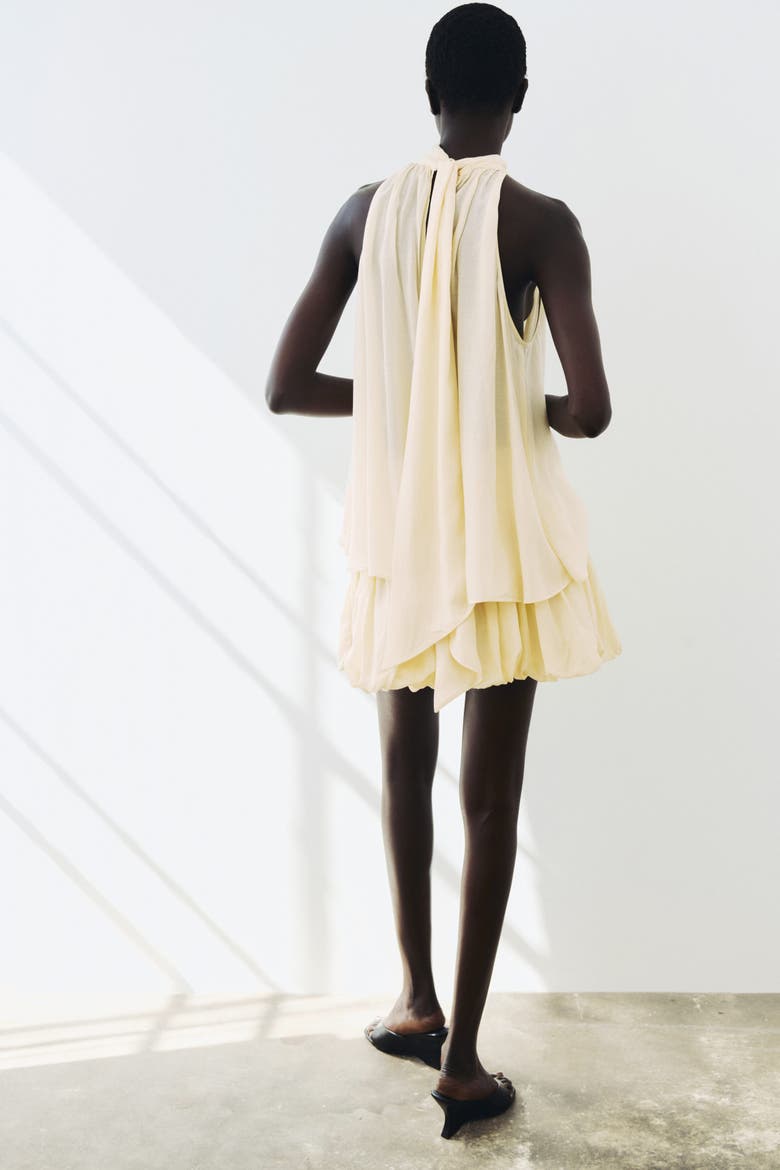 Cupro-blend Bubble-hem Skirt, Alternate, color, Light yellow