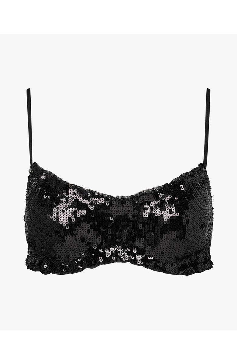 WeWoreWhat Ruched Bralette, Alternate, color, Black