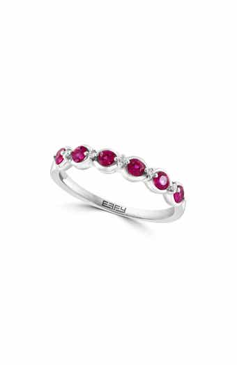 14k Rose Gold Plated Ruby and Diamond Ring