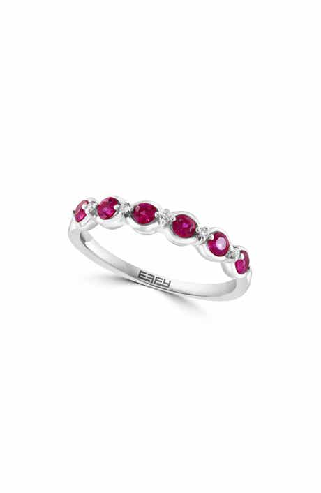 14k Rose Gold Plated Ruby and Diamond Ring