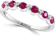EFFY 14k Rose Gold Plated Ruby and Diamond Ring