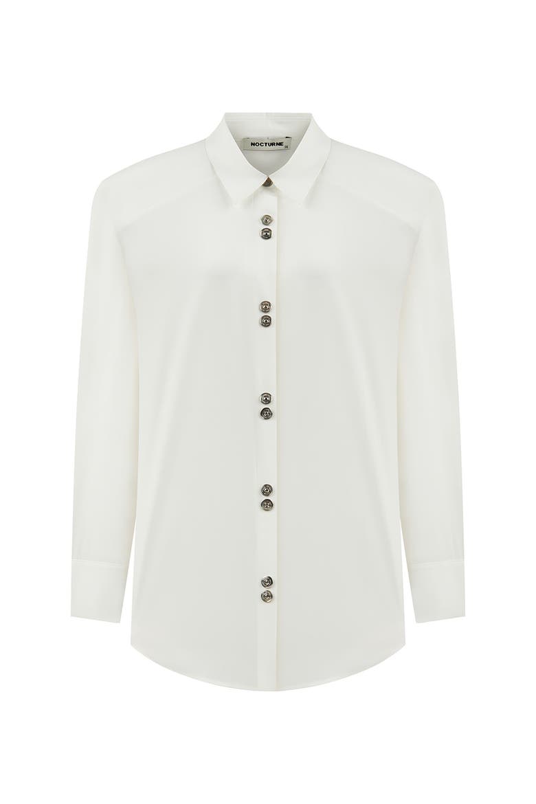 Long Sleeve Button- Up Shirt, Alternate, color, Ivory