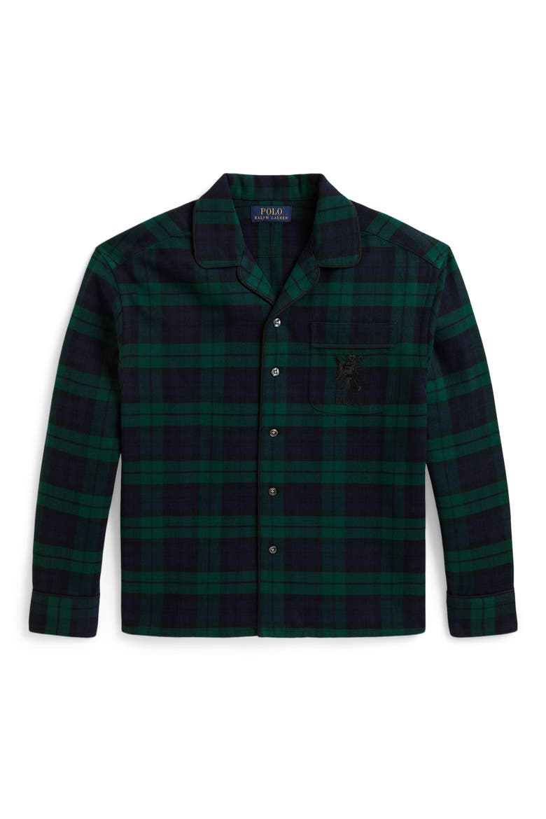 Kids' Plaid Big Flannel Shirt, Main, color, NAVY GREEN