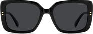 Polaroid 55mm Polarized Rectangular Sunglasses