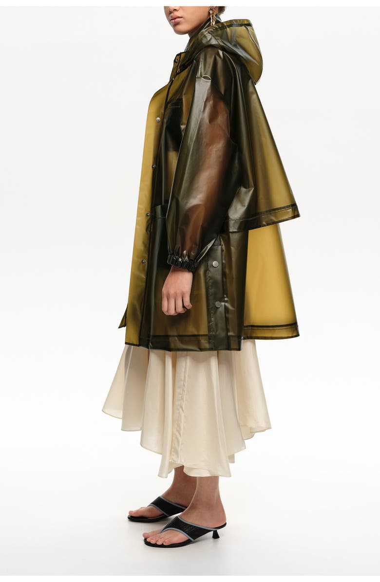 Bimba y Lola A-line Transparent Trench, Alternate, color, Olive