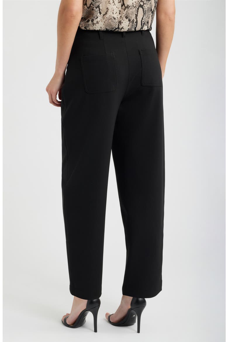 Flat Front Barrel Leg Pants, Alternate, color, ANNE BLACK