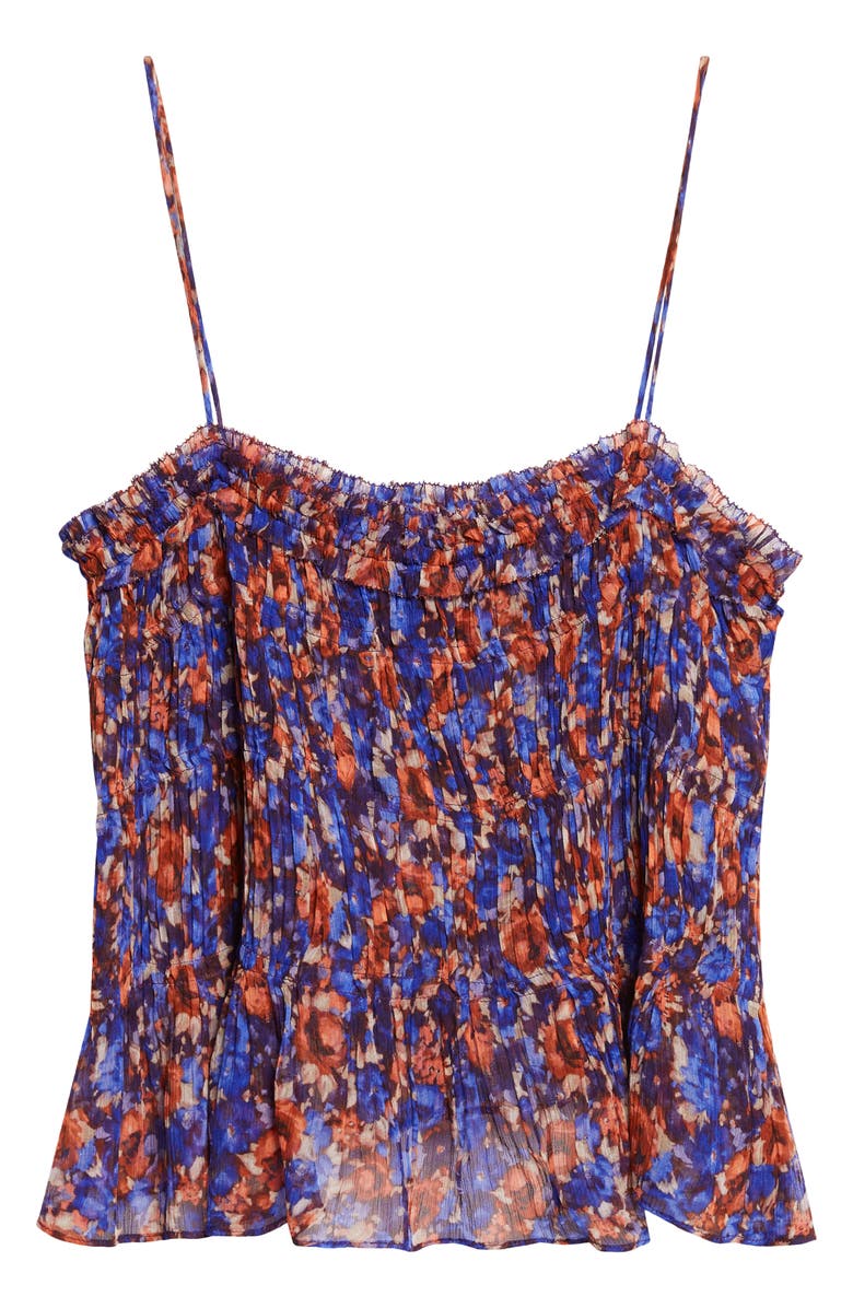 Ulla Johnson Florian Floral Silk Top, Alternate, color, Violet