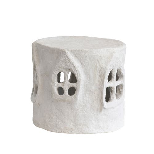 Storied Home Decorative Handmade Paper Mache House In White