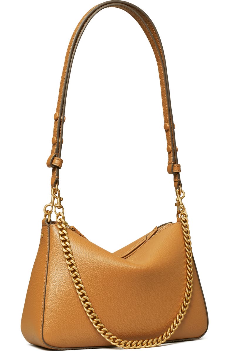 Tory Burch Small Perry Leather Shoulder Bag, Alternate, color, Autumn Brown