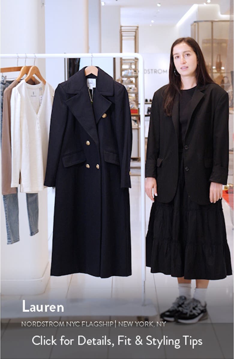 Doubled Breasted Wool Blend Military Coat, sales video thumbnail