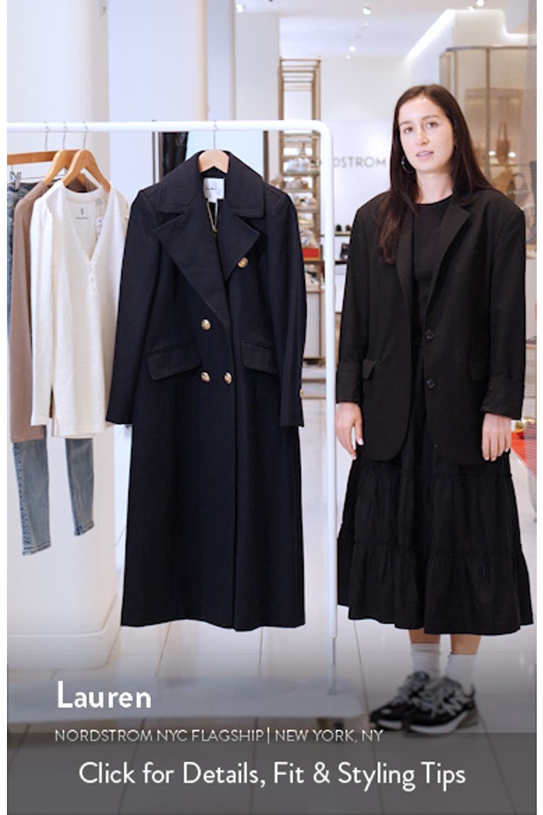 Doubled Breasted Wool Blend Military Coat video
