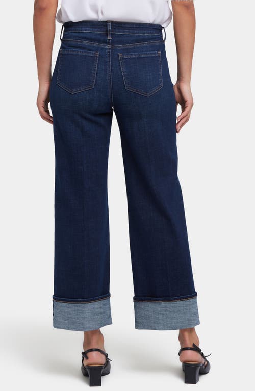 Nydj Teresa Cuffed Ankle Wide Leg Jeans In Blue