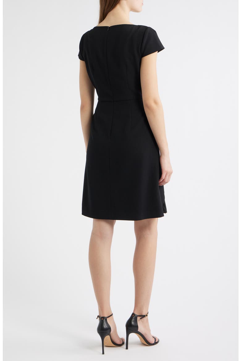 Stretch Crepe Cocktail Dress, Alternate, color, BLACK