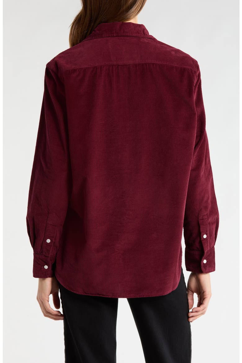 Barry Tailored Fit Corduroy Button-Up Shirt, Alternate, color, MAROON CORDUROY