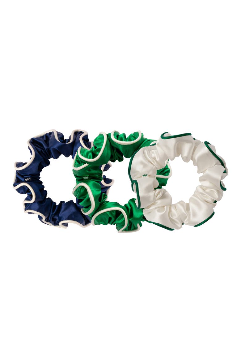 Game Day 3-Pack Pure Silk Large Scrunchies, Alternate, color, NO COLOR