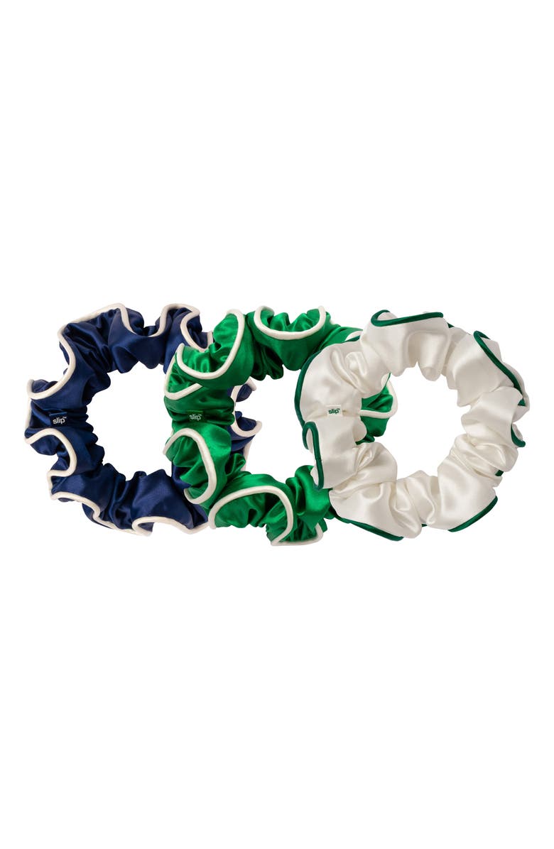 slip Game Day 3-Pack Pure Silk Large Scrunchies, Alternate, color, Game Day