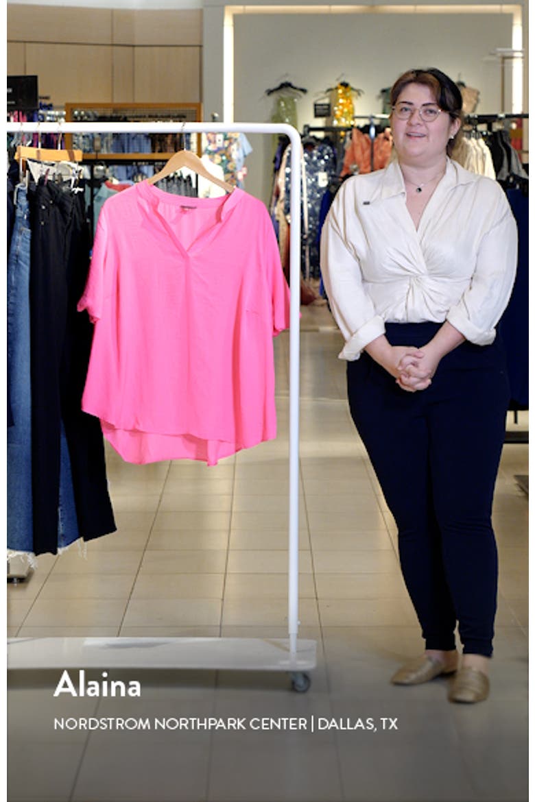 Puff Sleeve Split Neck Top video