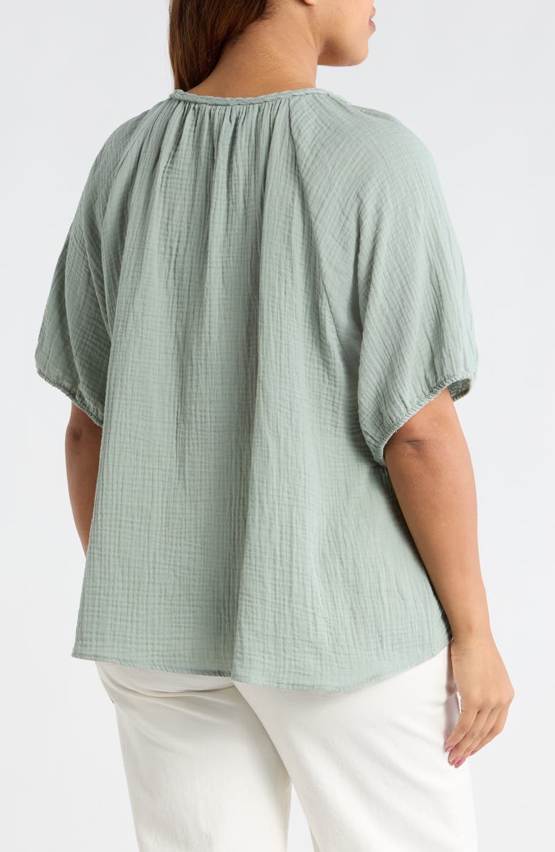 beachlunchlounge Xyla Cotton Gauze Top, Alternate, color, 