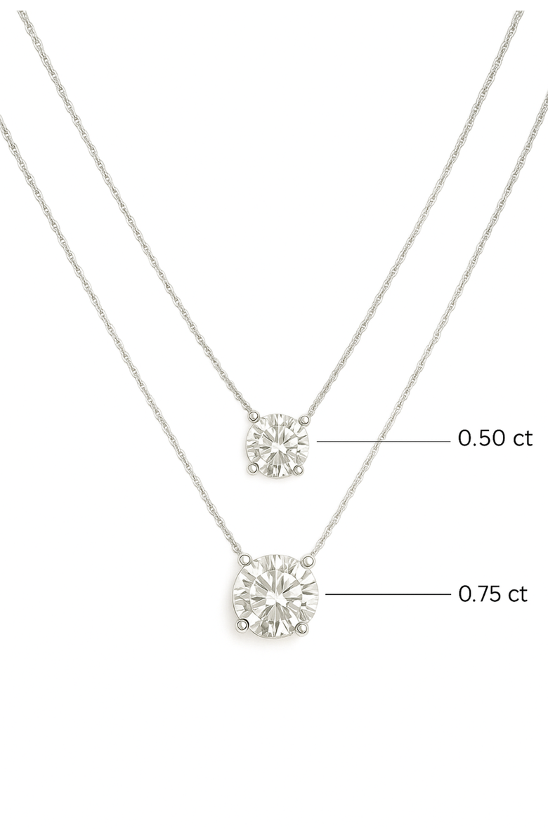 LuvMyJewelry Apollo 14K White Gold Round Lab Grown Diamond Pendant - 0.50 Ctw, Alternate, color, 14K White Gold