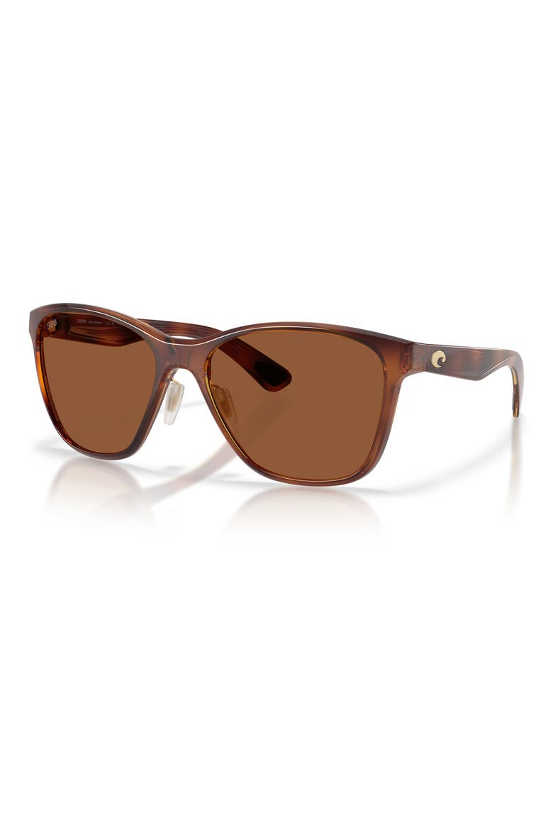 Luna Nueva 57mm Polarized Butterfly Sunglasses, Alternate, color, TORTOISE / COPPER 580G