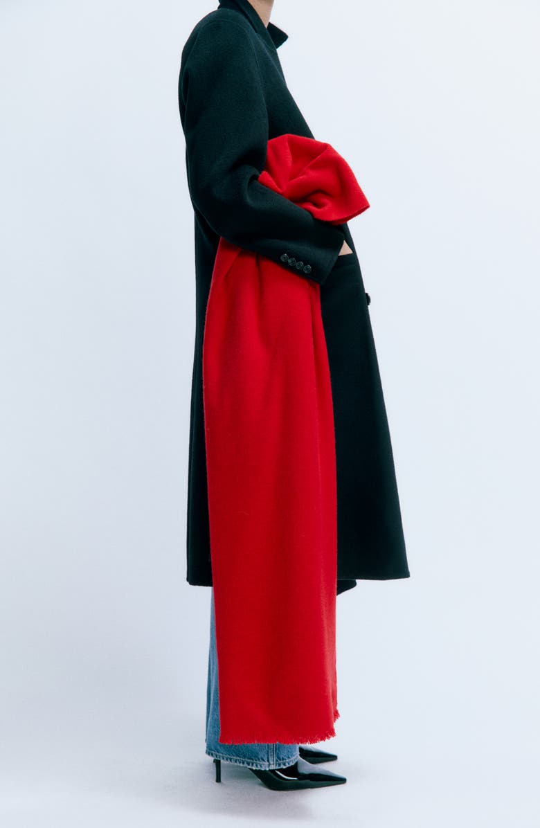 rag & bone Textured Cashmere Scarf, Alternate, color, Fiery Red