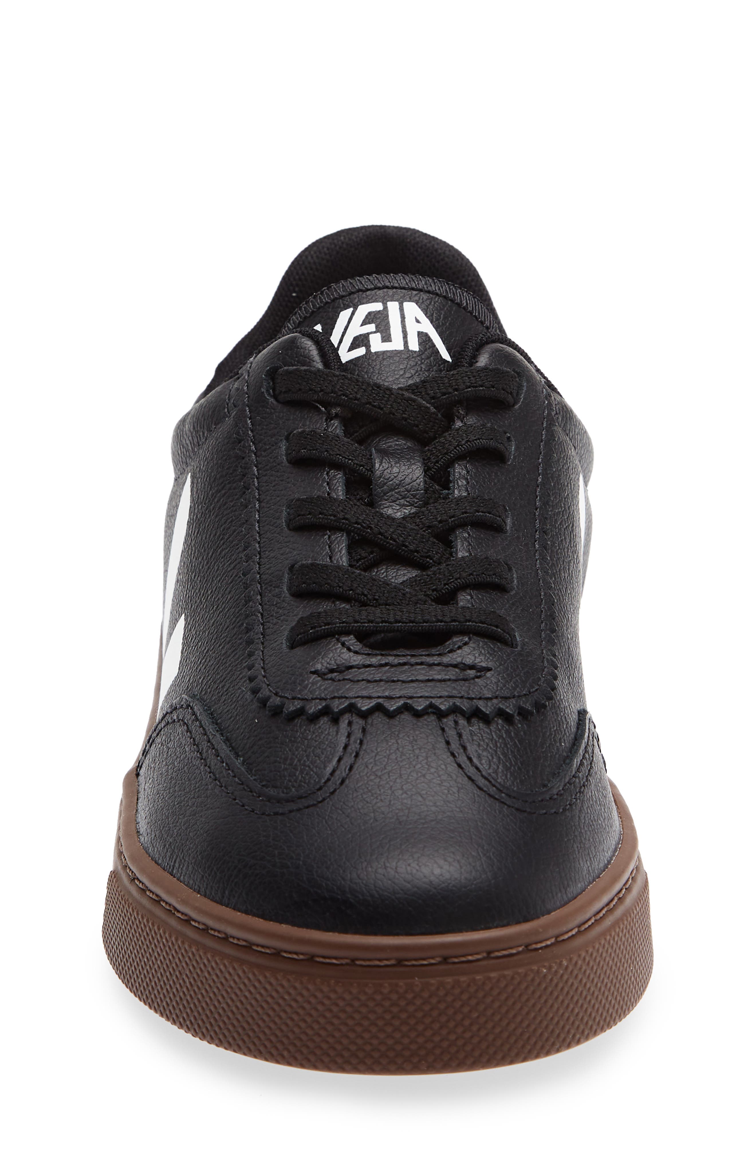 Kids' Volley Elastic Lace Sneaker, Alternate, color, BLACK WHITE BARK