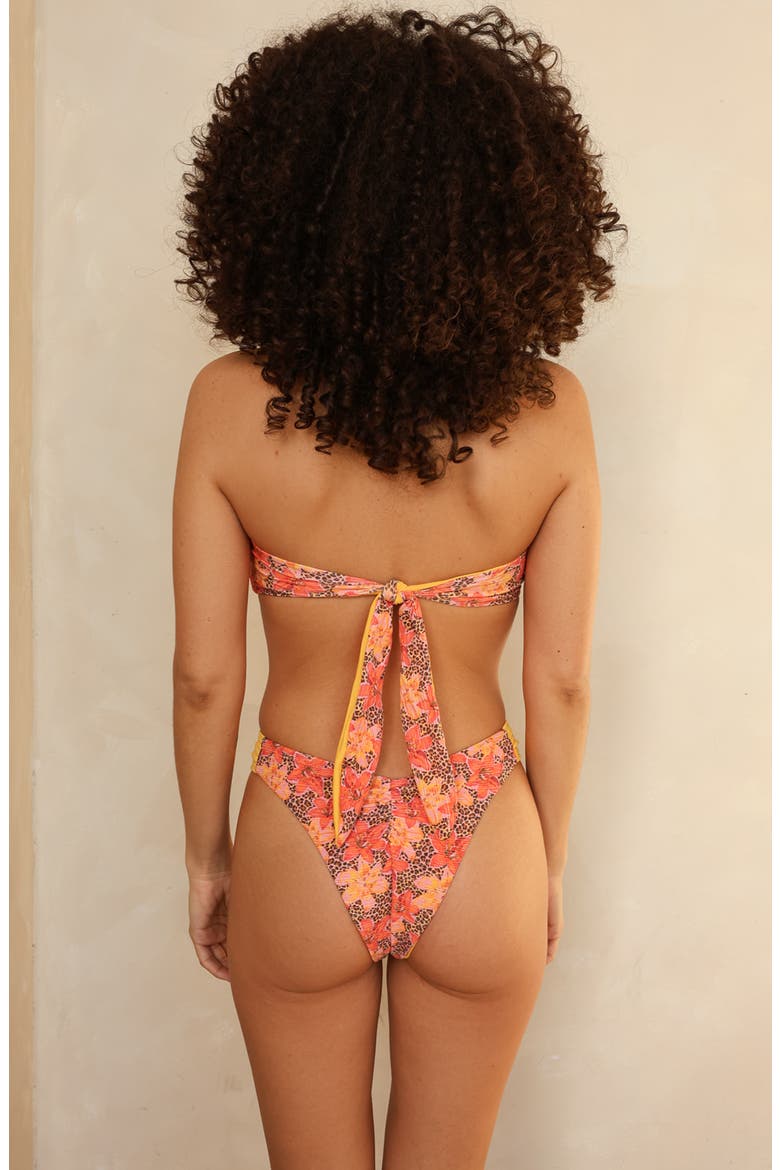 Disco Bandeau Bikini Top, Alternate, color, Fiesta