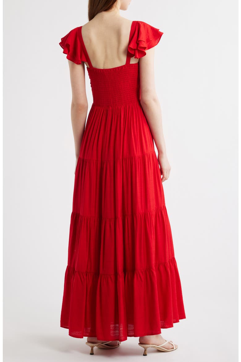 Tiered Maxi Dress, Alternate, color, RED