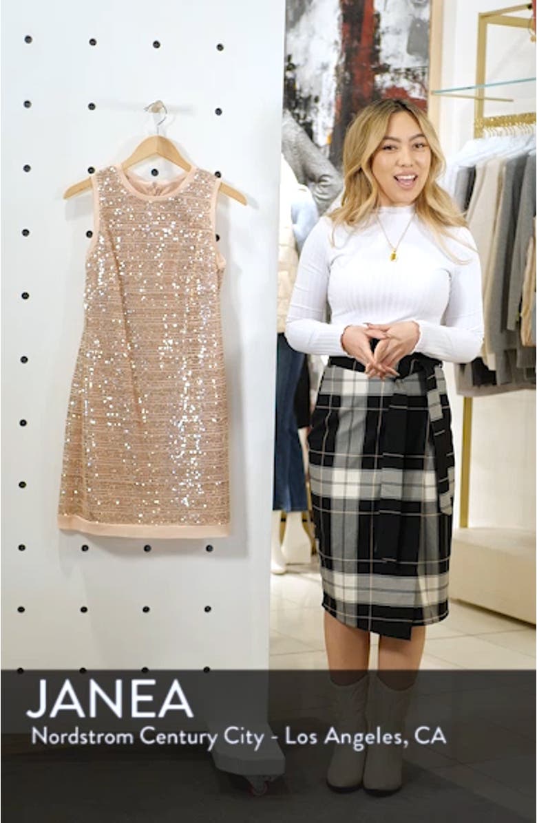 Sequin Mesh Sheath Dress, sales video thumbnail
