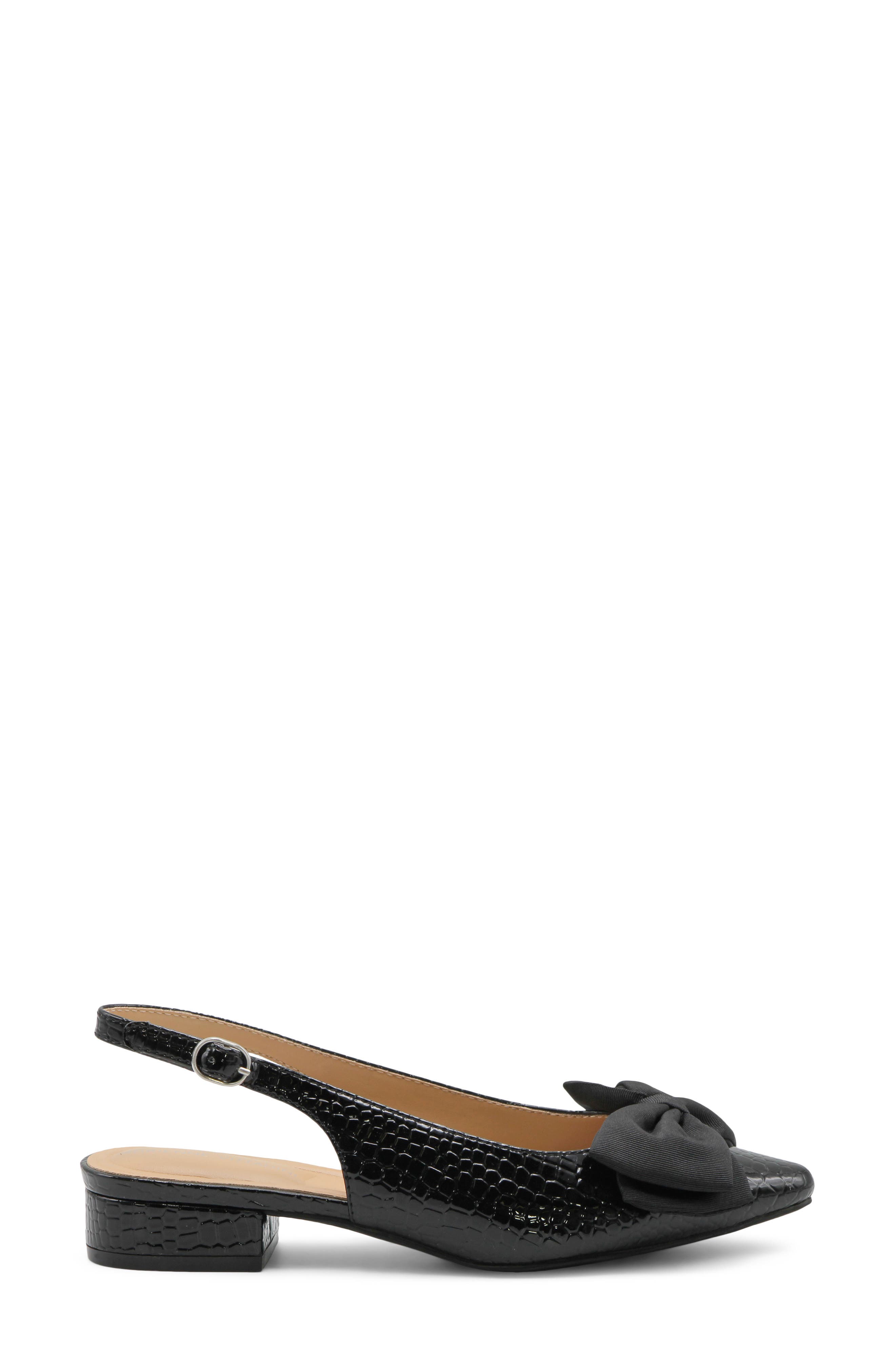 Puppy Croc Embossed Faux Leather Slingback Pump, Alternate, color, BLACK CROC