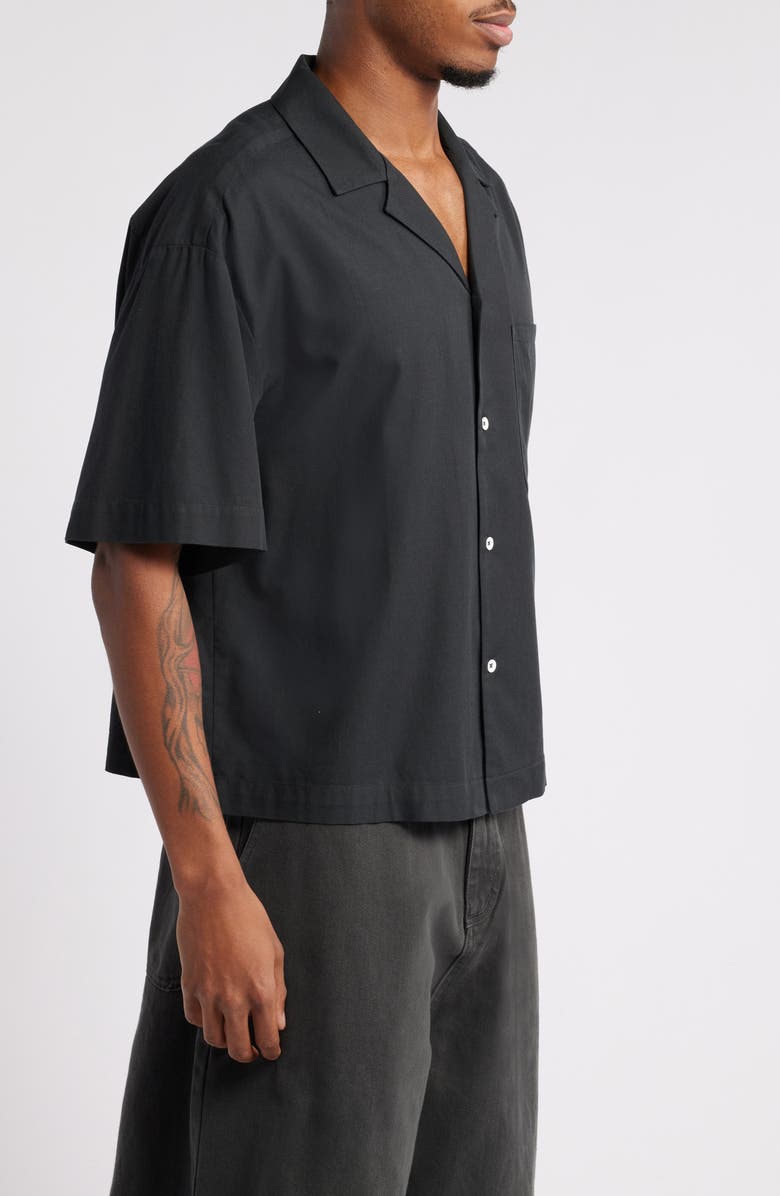 Elwood Boxy Camp Shirt, Alternate, color, Coal