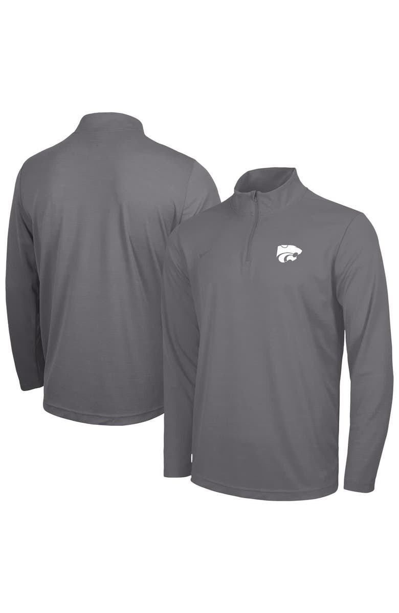 Nike Men's Nike Gray Kansas State Wildcats Intensity Performance Quarter-Zip Pullover, Alternate, color, Gray