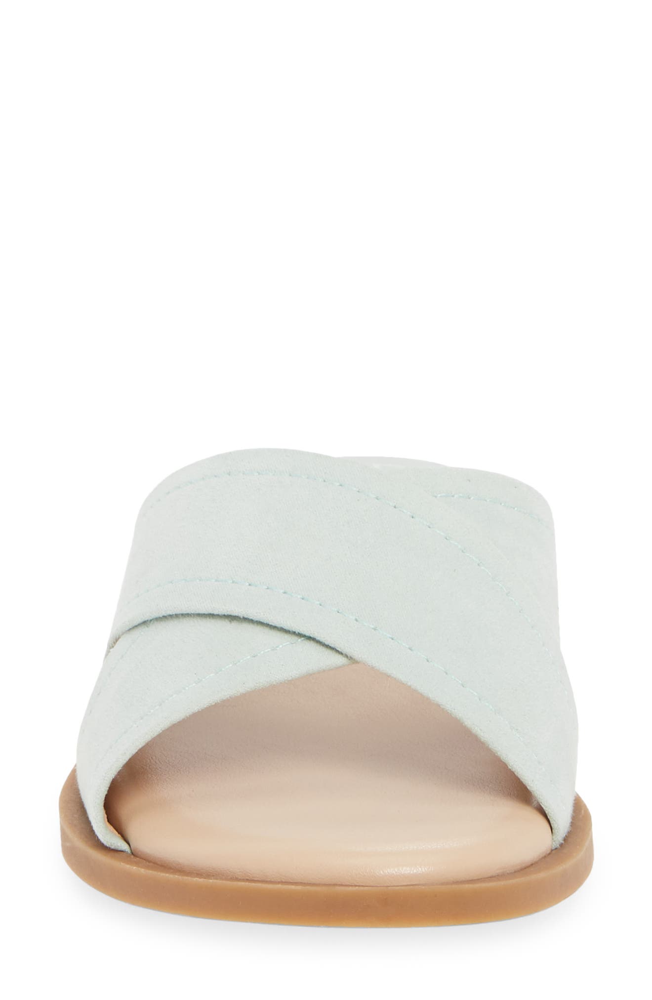 Winnie Slide Sandal, Alternate, color, MINT FAUX SUEDE