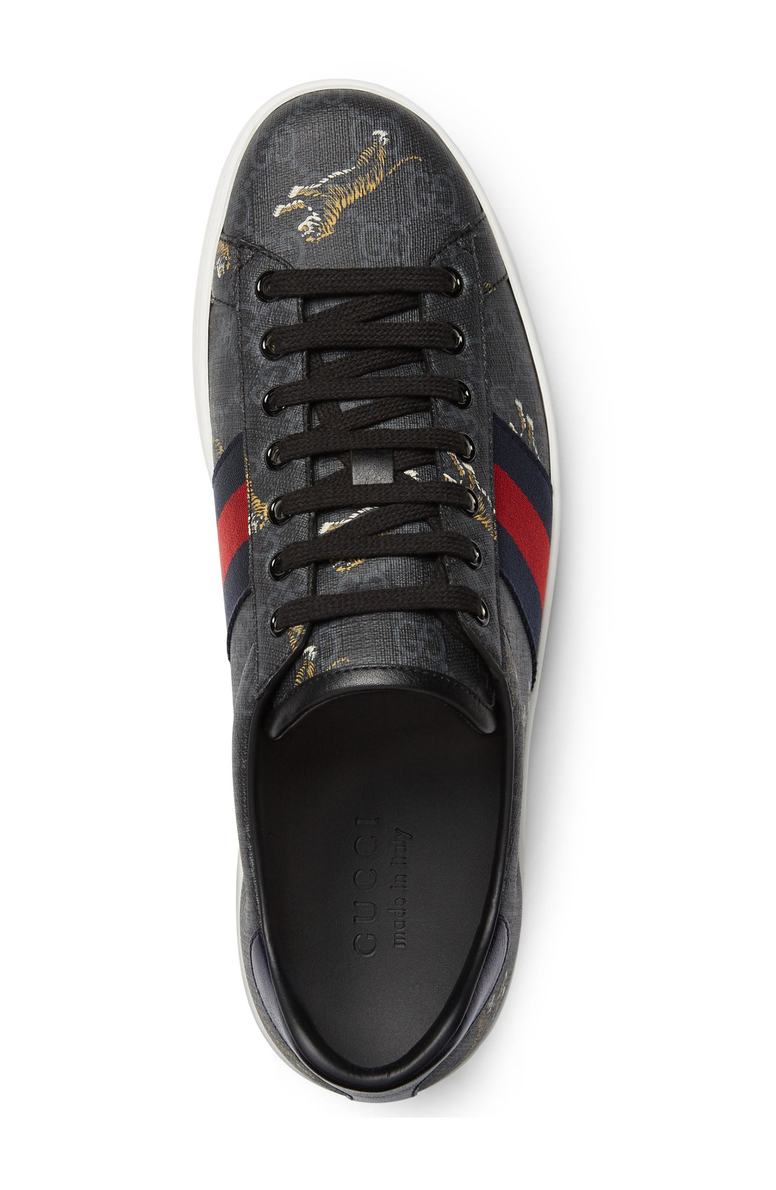 Gucci New Ace Tiger PrintSneaker, Alternate, color, 