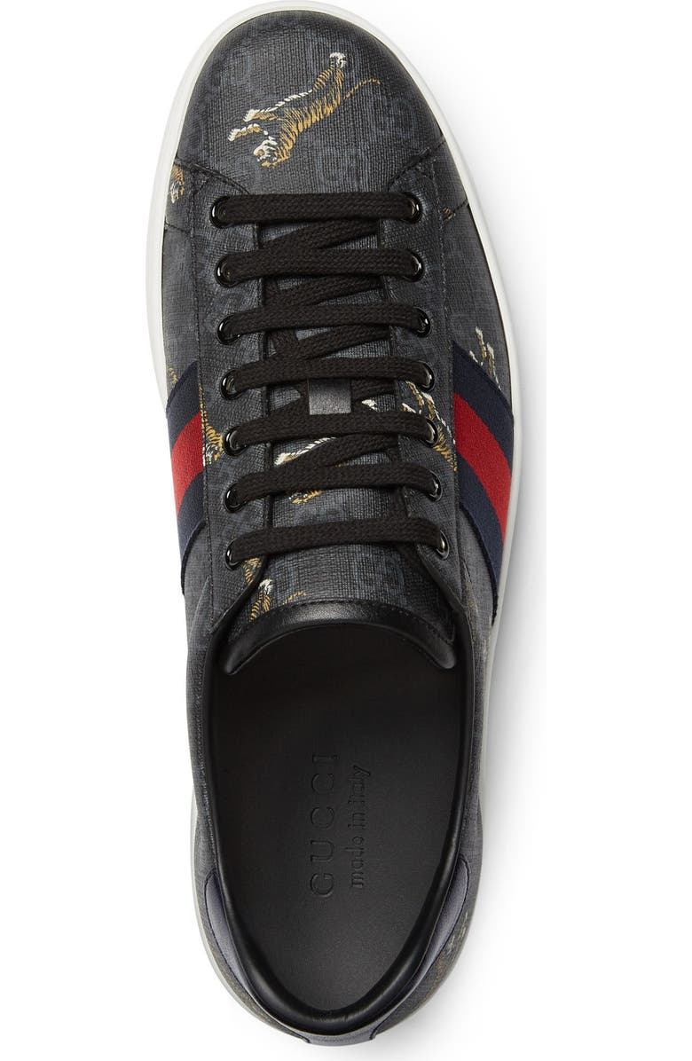 Gucci New Ace Tiger PrintSneaker, Alternate, color,