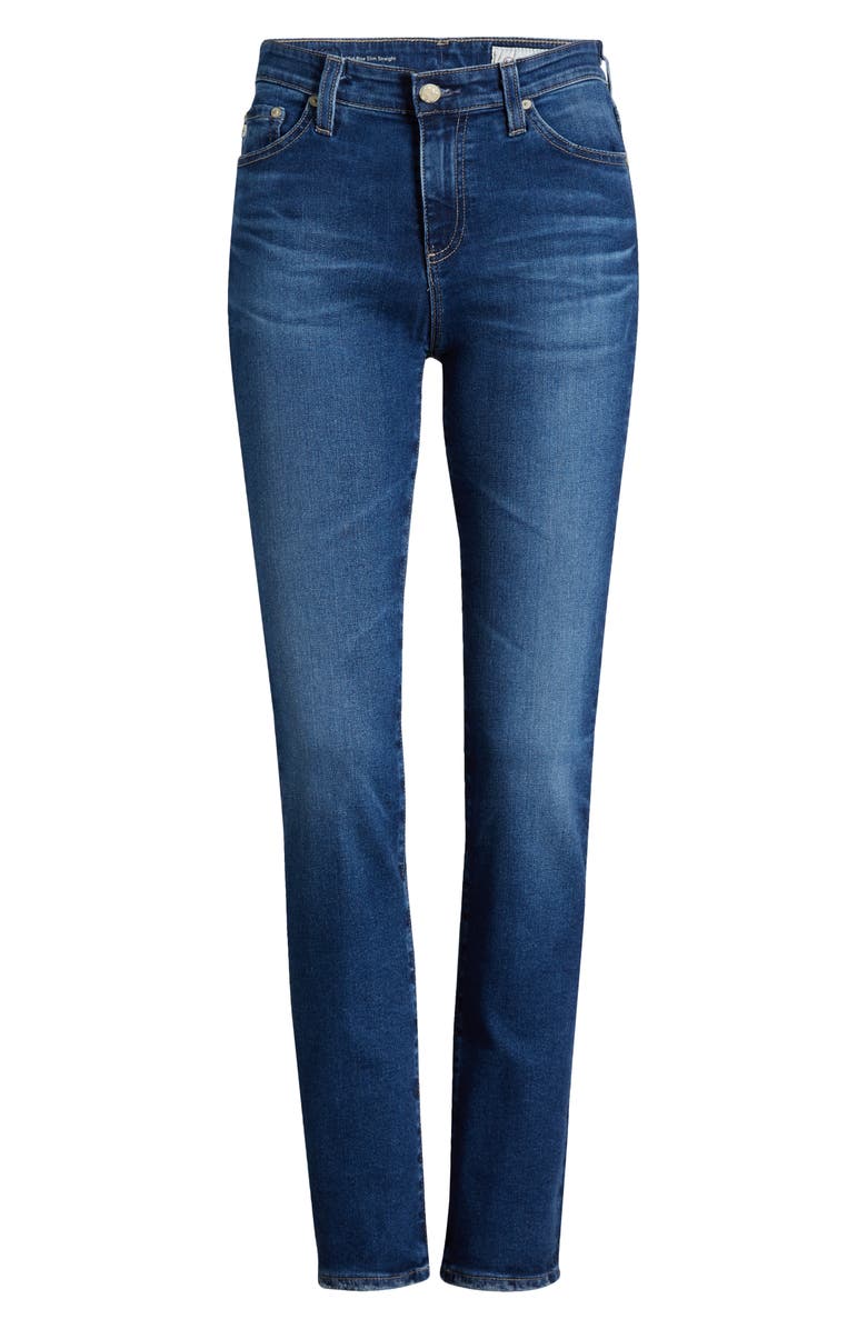 AG Mari Mid Rise Slim Straight Leg Jeans, Alternate, color, 12 Years Fleur