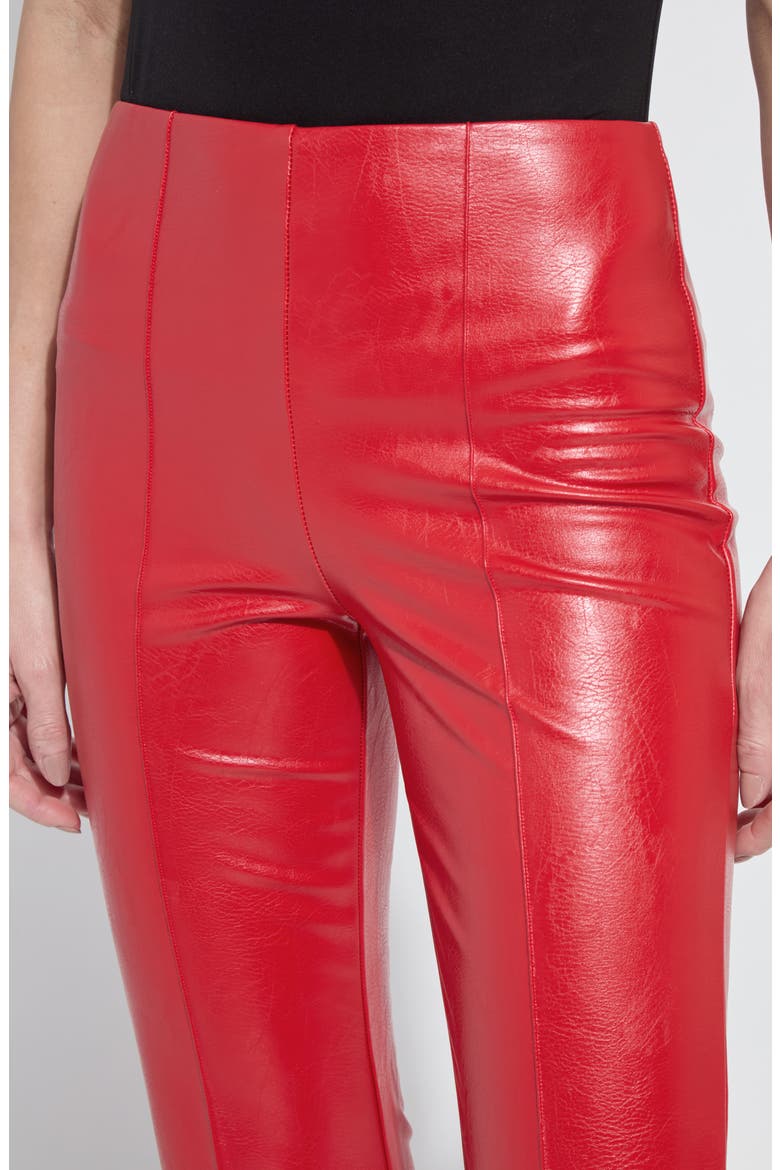 'Lyssentials Elysse Faux Leather Ankle Bootcut Pants, Alternate, color, EXTRA ORDINARY RED