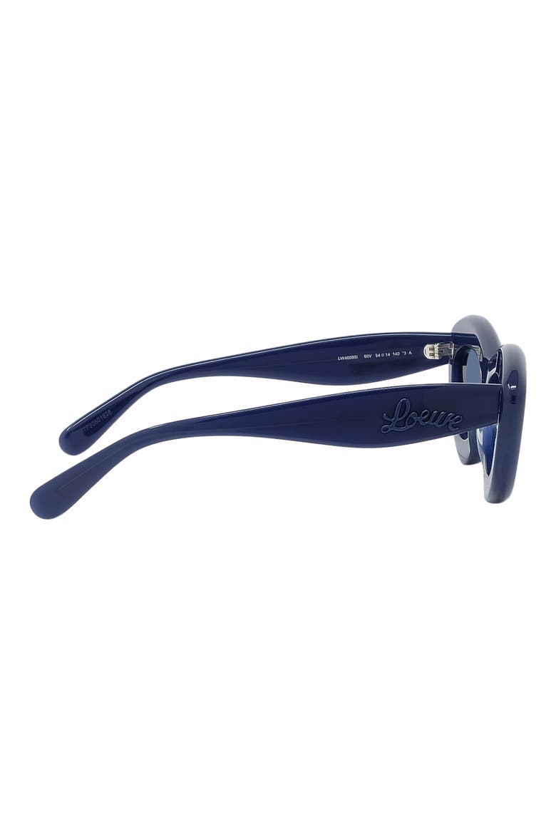 Curvy Logo 54mm Cat Eye Sunglasses, Alternate, color, SHINY BLUE / BLUE