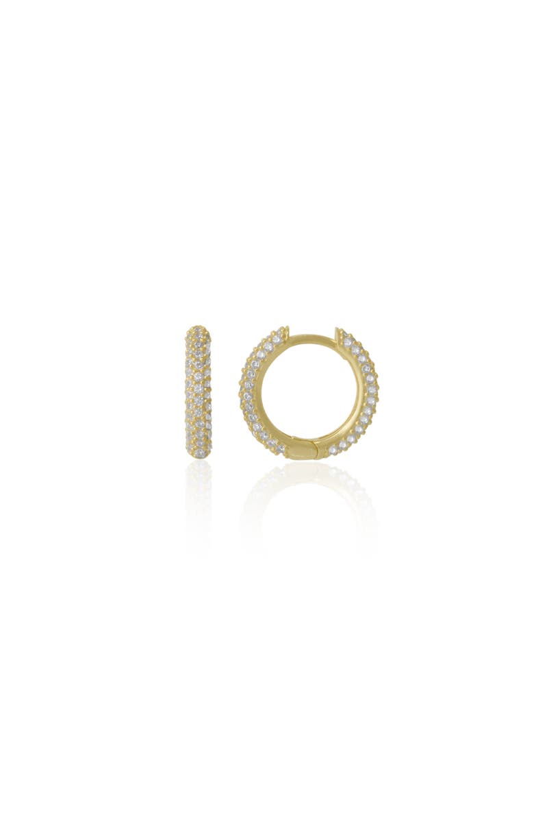 Spero London Pave Sterling Silver Hoop Earrings, Main, color, Gold