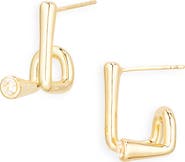 NORDSTROM RACK Cubic Zirconia J Hoop Earrings